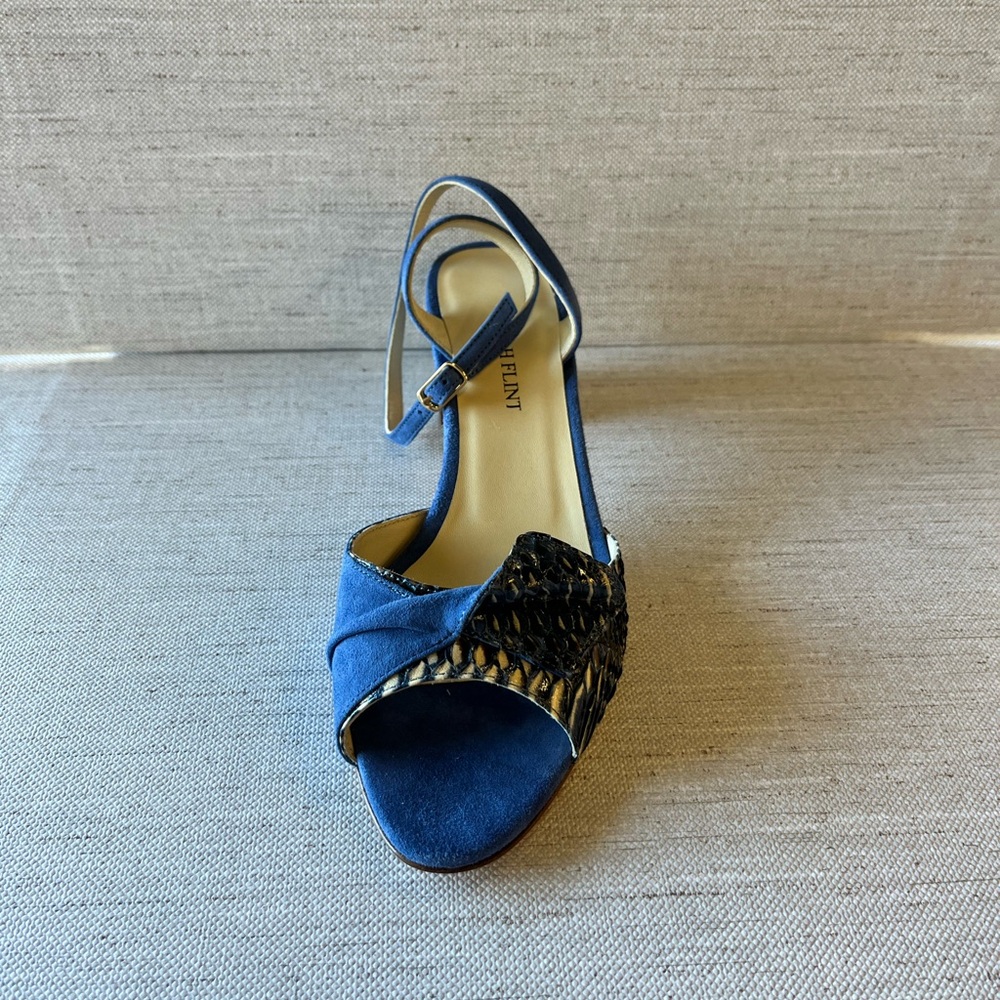 Sarah Flint Paige Snakeskin Ankle Strap Block Heel Sandals Shoes Size 37